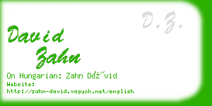 david zahn business card